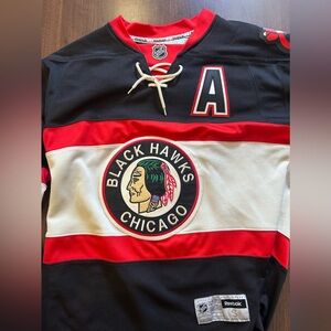 Reebok Blackhawks Alternate Red and Black NHL Jersey